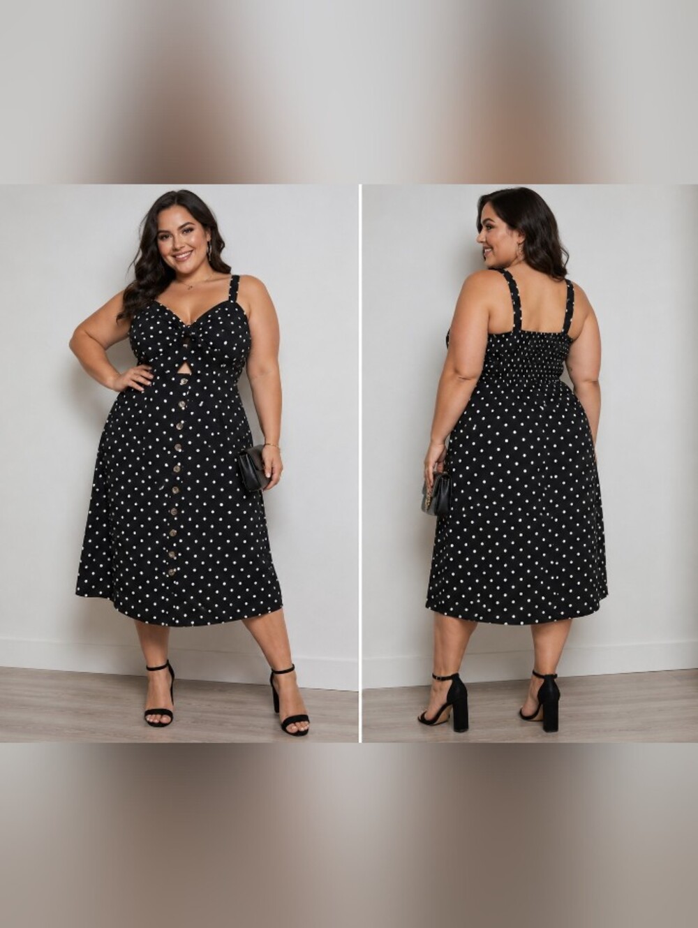 city chic polka dot bow front pockets sundress  black white midi dress womens 18